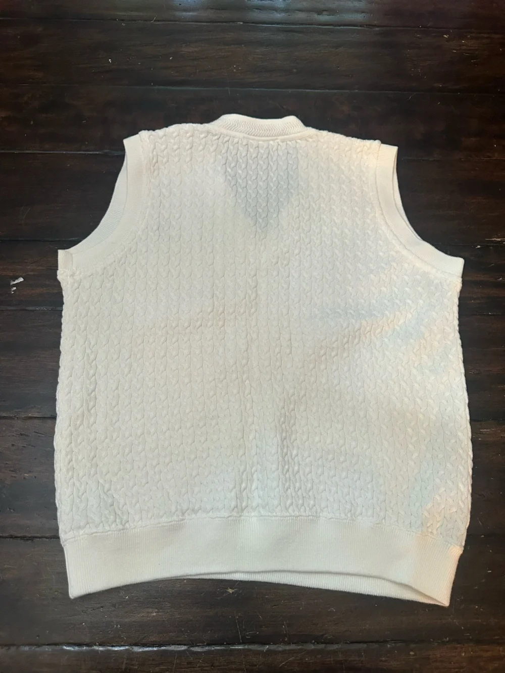 Masters Collection Cable Knit Golf Sweater Vest White Size Small 38909